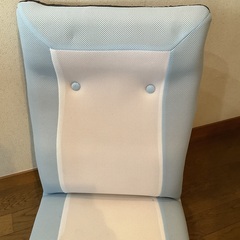 美品　座椅子　水色白　リクライニング　お届け可の画像