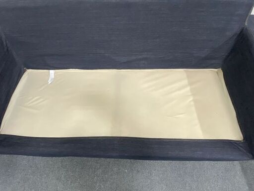無印良品/MUJI 3シーターフェザーポケットコイル デニムカバー 外せるカバー 洗濯可能 中古家具 店頭引取歓迎 R8034