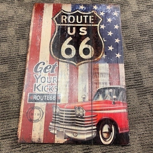 ルート66 アメリカン インテリア ROUTE66 木製看板 サインボード