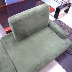 ソファ 2人掛け コーデュロイ 横幅 約150cm グリーン ソファー 長椅子