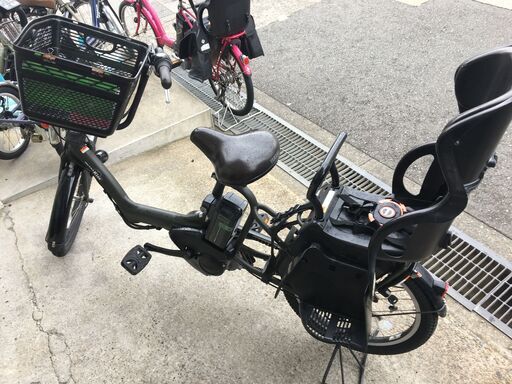 地域限定送料無料　ヤマハ　キッスミニ　三人乗り　子供乗せ　8,7AH　新基準　緑　ギュットミニ　ビッケ　神戸市　電動自転車