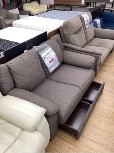 KN-85【新入荷　リサイクル品】2シーターソファ　ブラウン