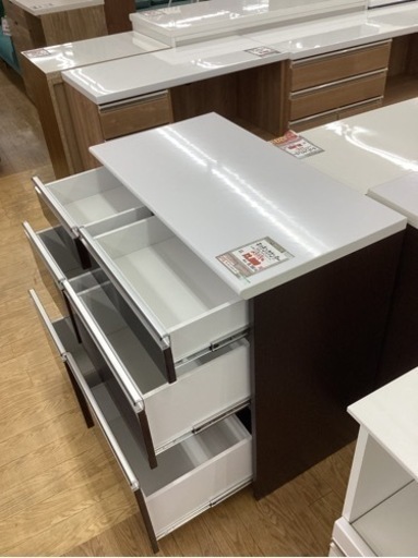 KB-86【新入荷　リサイクル品】キッチンカウンター　ブラウン×白