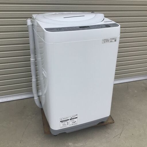 【動作確認済】シャープ 洗濯機 ES-GE7E-W 2021年製　7ｋｇ　ホワイト