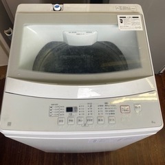 北九州市内配送無料　保証付き　２０２１年　ニトリ 洗濯機  6.0kg 風乾燥 ステンレス槽 ガラス蓋 ホワイト NTR60
