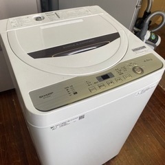 北九州市内配送無料　保証付き　２０１９年　シャープ【SHARP】4.5kg 全自動洗濯機 ES-GE4C-T(ブラウン系)【ESGE4CT】