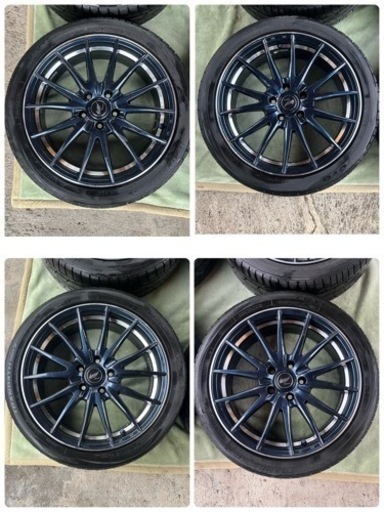 マナレイスポーツ　18インチ 7J 215/45R18 ヴォクシー　ノア　4本セット　5穴　タイヤ溝付　2020年製