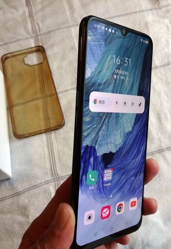 OPPO A73 美品 楽天モバイル SIMフリー 大画面 極薄 有機EL ケース付