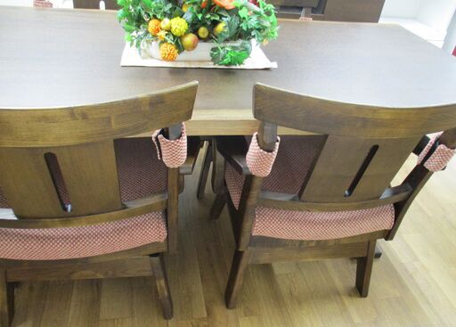 R382 NITORI 食卓ダイニング5点セット 4人 和 モダン 幅180cm DBRヤマト2 DBR Used・美品