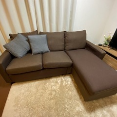 3人掛けソファ　オットマン付きの画像