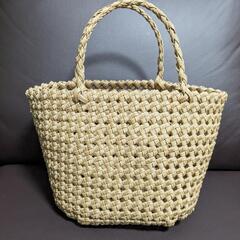 クラフトバンドのかごバッグ　ハンドメイド