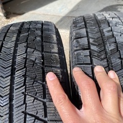 (取引中)ブリジストンVRX！イボ付！155/65/14！100／4穴アルミ付！売り切りの画像