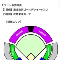前日値下げ！バラ売り可！3/2マスカットスタジアム2024オープン戦 楽天vs広島　B内野自由2枚・外野自由1枚チケットの画像