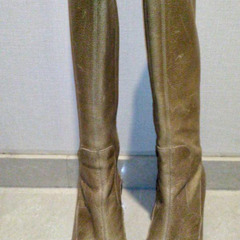 NINE WEST 馬革　ベージュ　ロングブーツ　23.5cm