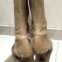 NINE WEST 馬革　ベージュ　ロングブーツ　23.5cmの画像