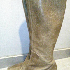 NINE WEST 馬革　ベージュ　ロングブーツ　23.5cmの画像