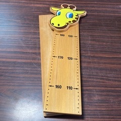 【新品未使用】レトロなキリンの身長計　木製二枚折　酒井漆器　こどもの日　の画像
