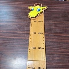 【新品未使用】レトロなキリンの身長計　木製二枚折　酒井漆器　こどもの日　の画像