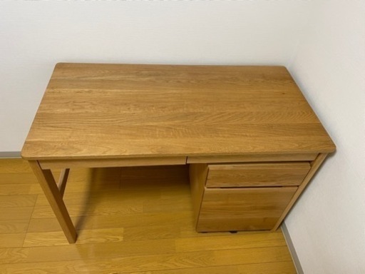 時間限定値下げ 【美品】無印良品のオーク無垢材デスク　キャビネットセット