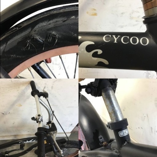 129□岐阜発/CYCOO/ビーチクルーザー/自転車/20インチ/走行確認済/防犯有り/サビ傷有り/タイヤひび割れあり/R4.11/8