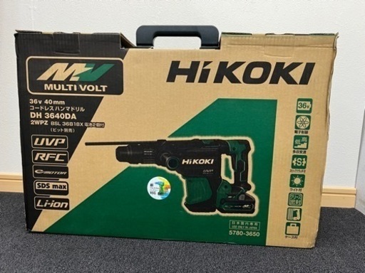 HiKOKI ハイコーキ 36V 40㎜ コードレスハンマドリル DH3640DA(2WPZ) BSL36B18X 電池2個付 急速充電器 日立