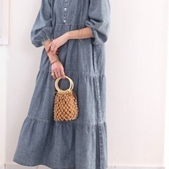 前後2way ゆるめティアードワンピースの画像