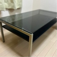 美品　ローテーブル　ガラス　ブラック　