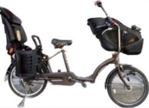 【値下げ今週処分】3人乗り子供乗せ自転車20インチ　プチママンミニ前後チャイルドシートあり。