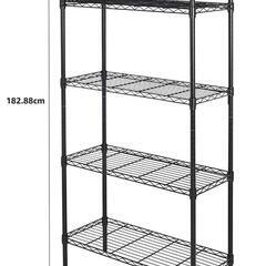 190t ベーシック 5段スチールラック 棚 メタルラック 耐荷重794kg 幅91×奥行36×高さ183cm ブラック y030101t の画像