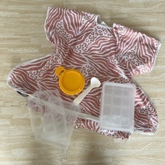 離乳食セット（おかゆカップ、リッチェルケース、Linourエプロン）