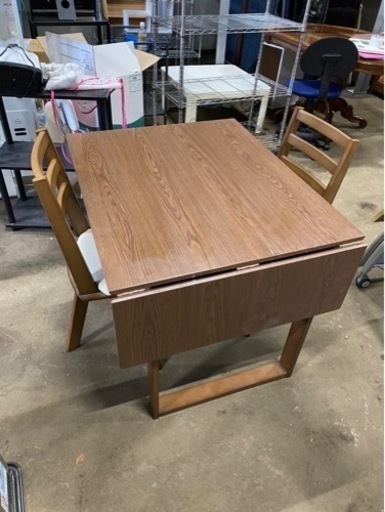 ★ジモティ割あり★ ニトリ 4人掛けダイニングセット 茶色 H76×D70×W120 クリーニング済み TJ3126 ☆ジモティ割あり☆ ニトリ 4人掛けダイニングセット 茶色 H76×D70