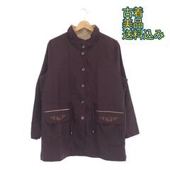 ジャケット アウター 花柄 カジュアル レディース パープル LL