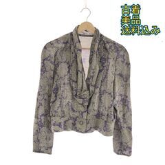 ジャケット アウター おしゃれ 変形 長袖 レディース 総柄