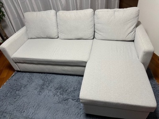 ニトリ　布張りカウチソファベッド (ノアーク２ GY)（定価77,990円）