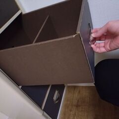 収納棚 引き出し(ダークブラウン＆ホワイト)の画像