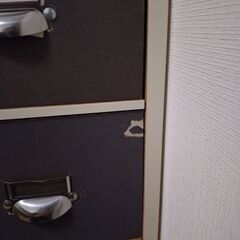 収納棚 引き出し(ダークブラウン＆ホワイト)の画像