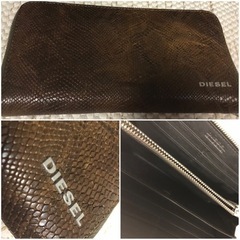 ディーゼル　茶色　長財布　ウォレット　カードケース　ユニセックス...