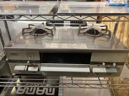 ☆中古￥8,000！ノーリツ　2口ガスコンロ　家電　2017年製　都市ガス用　【BC003】