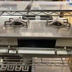 ☆中古￥8,000！ノーリツ　2口ガスコンロ　家電　2017年製　都市ガス用　【BC003】