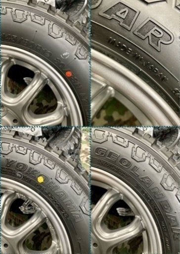 「商談中」㉑軽トラ・箱バン用の新品ヨコハマのゴツゴツタイヤと中古美品ホイールとナット付き