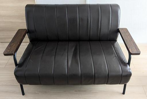 傷・汚れに強い合成皮革 2人用ソファ(Nシールド ステイン2KD DBR)