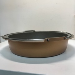 ☆値下げ☆O2403-045 ダイヤアルミ シルバーストーン加工 すき鍋 ゴールド 28cm 対応加熱機器不明 底裏面キズあり 中古  の画像