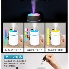 コードレス　コンパクトミニ加湿器　　7色LED  アロマ対応の画像