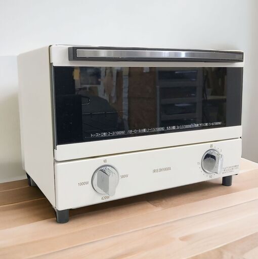24Y163 ジ3 IRIS OHYAMA アイリスオーヤマ スチームオーブントースター SOT-011-W 2019年製 1000W 中古品