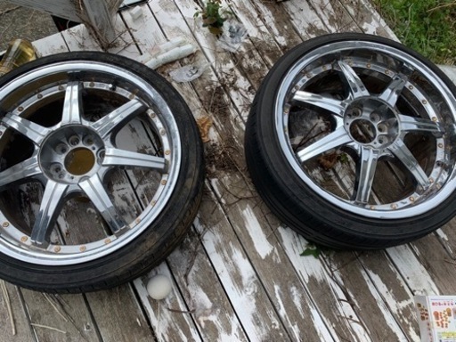 2本　アルミホイール　18インチ　8.5J pcd114.3 4〜5穴マルチ