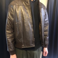 メンズ革ジャン(ダークブラウン)の画像