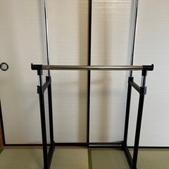 2段ハンガーラック　黒の画像