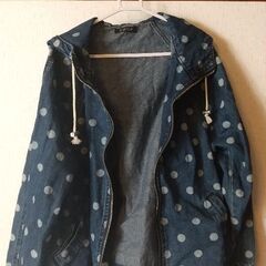 水玉デニムパーカー