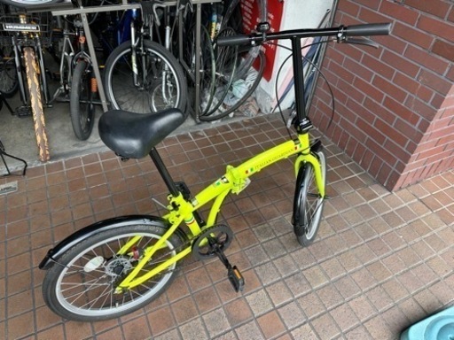 20インチ　折り畳み自転車　黄緑色