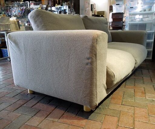 MUJI 無印良品 ソファ 2.5シーター フェザー使用クッション ソファー 幅193cm 交換用カバー付き 良品計画 札幌市 新道東店
